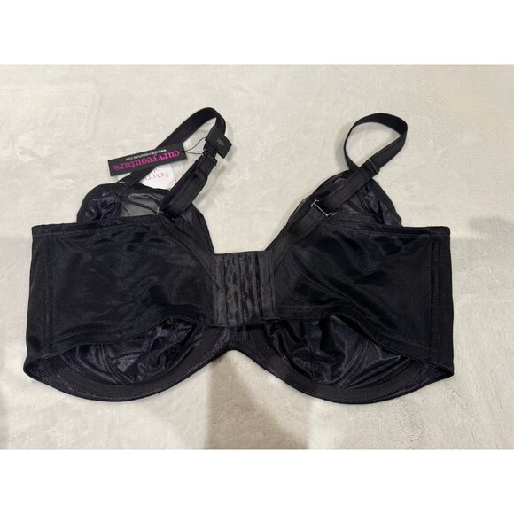 Curvy Couture 40H Bra Black Luxe Lace Underwire Unlined Full Coverage 1299 - Picture 5 of 6